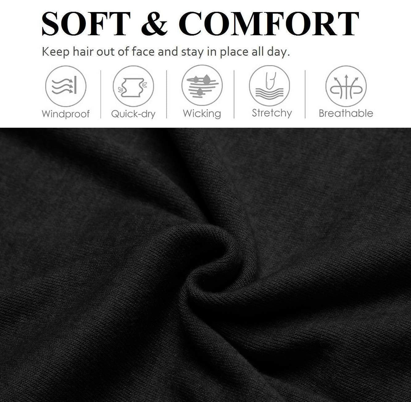 Multicolor Soft Fabric Headbands for Women - Elastic Non-Slip Head Bands