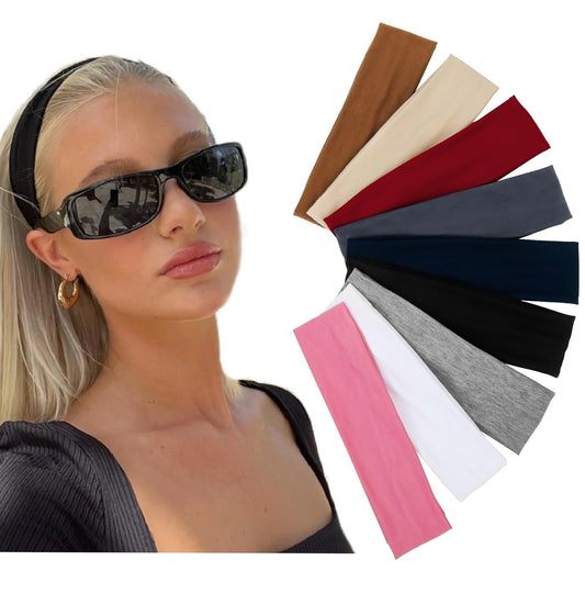 Multicolor Soft Fabric Headbands for Women - Elastic Non-Slip Head Bands