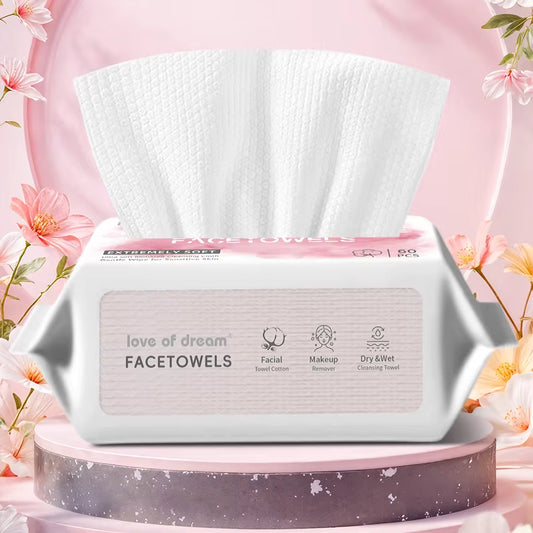 Pearl Pattern Disposable Face Towel Ultra Soft Absorbent Cotton Tissue for Sensitive Skin